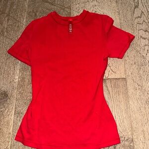 SKIMS Red Cotton Jersey T Shirt